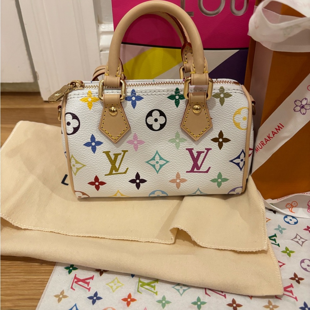 ***SOLD*** Louis Vuitton X Murakami 2025 White Multicolor Speedy Nano- NIB - Picture 10 of 15